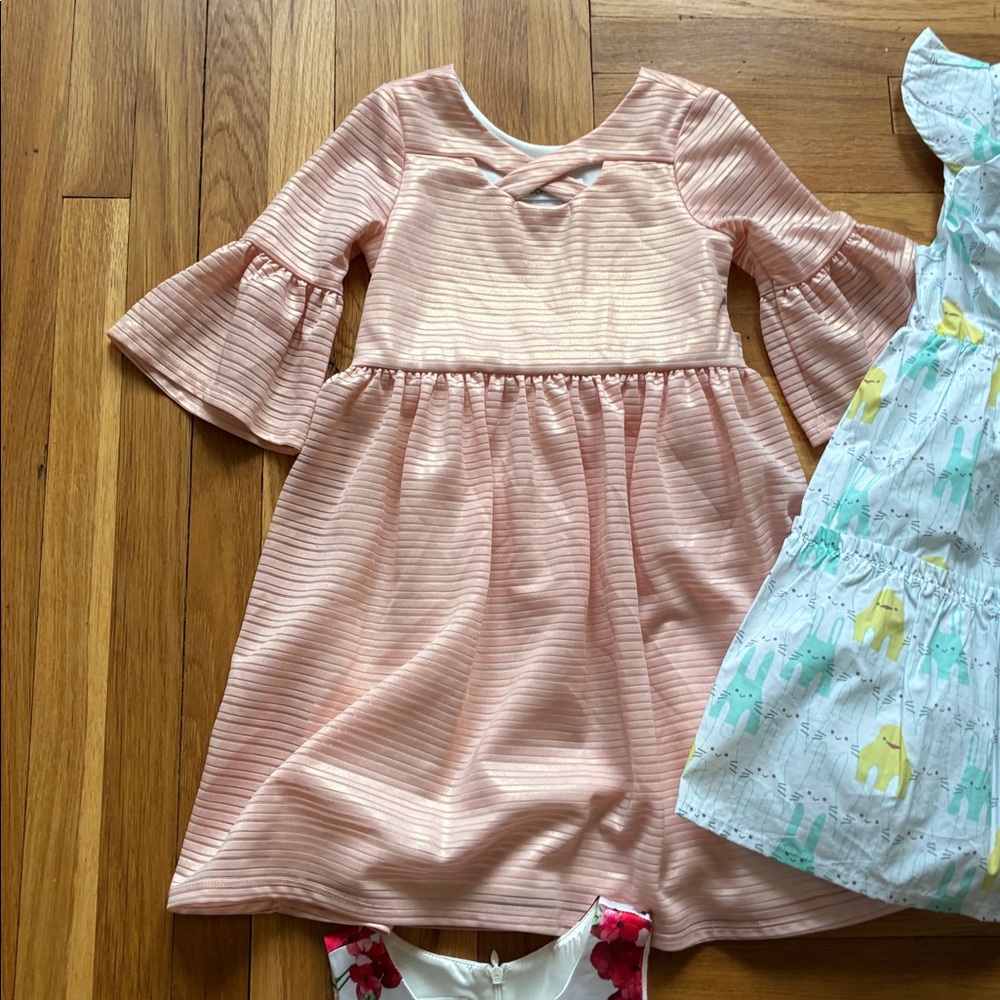 Girls Mixed Dress Bundle - Floral, Plaid & Metallic size 6 - Picture 2 of 16